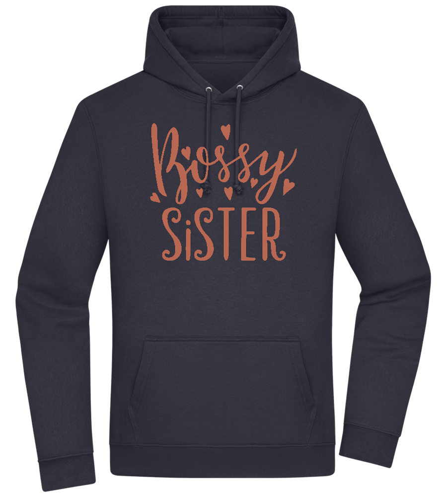 Bossy Sister Text Design - Premium Essential Unisex Hoodie_FRENCH NAVY_front