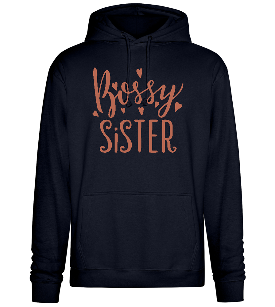 Bossy Sister Text Design - Premium Essential Unisex Hoodie_FRENCH NAVY_front