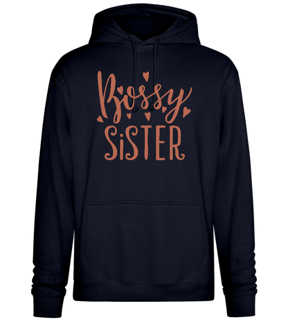 Bossy Sister Text Design - Premium Essential Unisex Hoodie_FRENCH NAVY_front