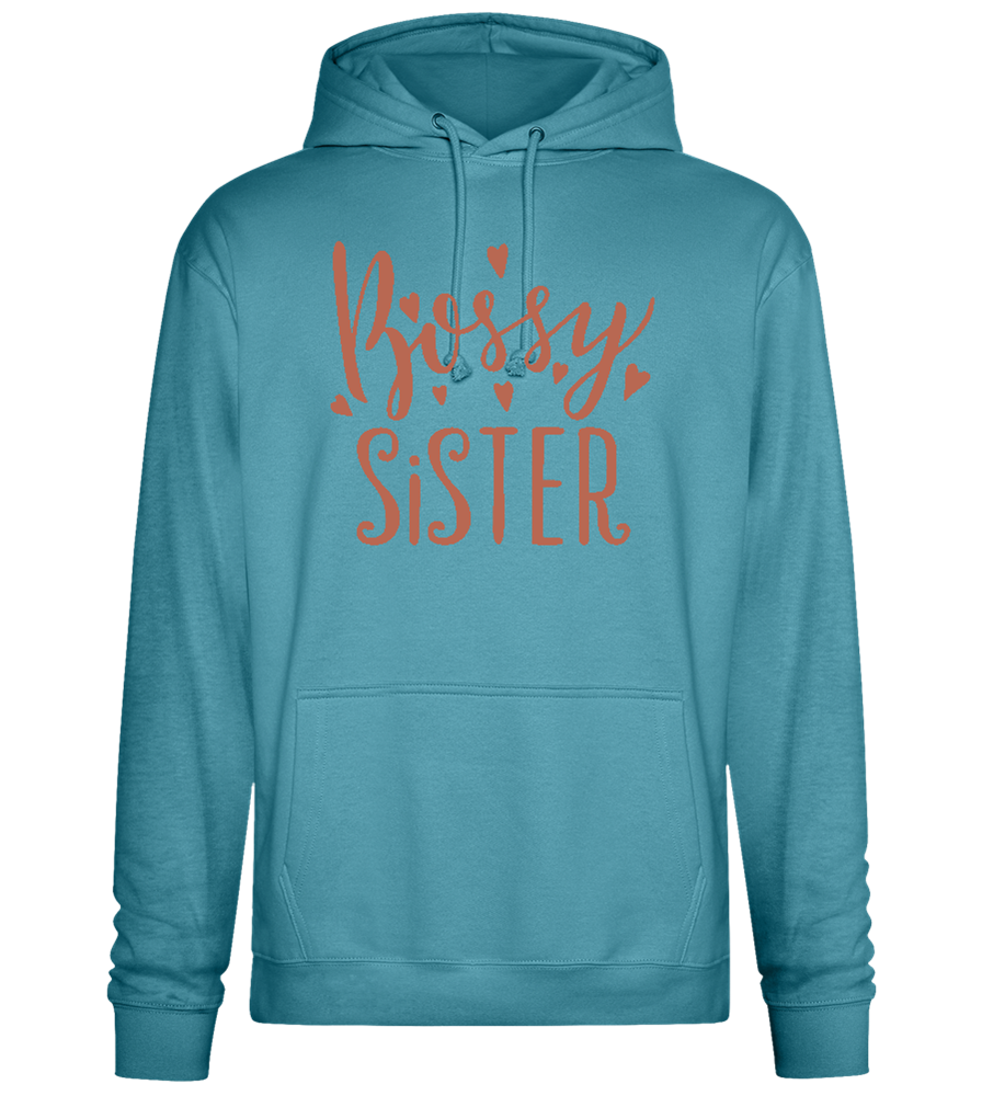 Bossy Sister Text Design - Premium Essential Unisex Hoodie_POOL BLUE_front