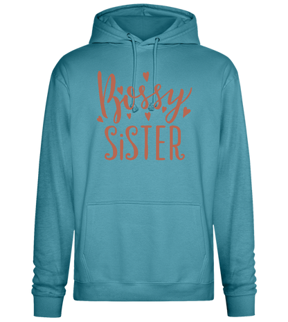 Bossy Sister Text Design - Premium Essential Unisex Hoodie_POOL BLUE_front