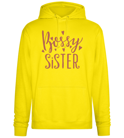 Bossy Sister Text Design - Premium Essential Unisex Hoodie_YELLOW_front