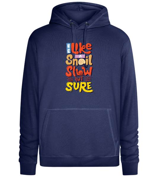 Slow but Sure Design - Premium unisex hoodie_DENIM CHINA_front