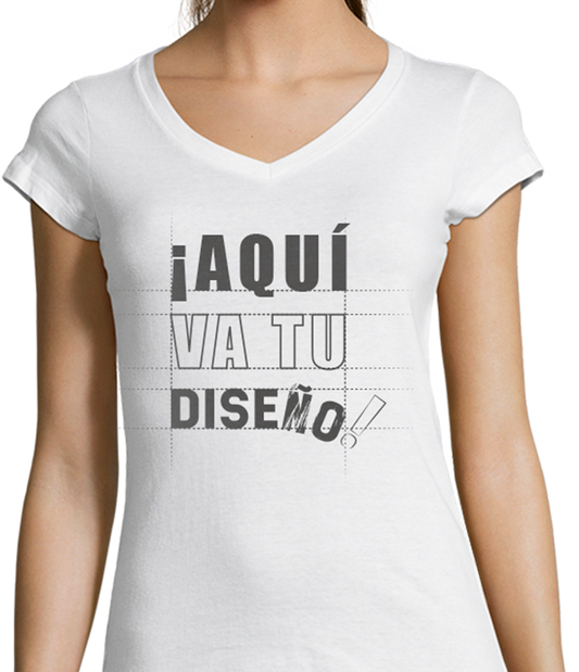 Camiseta básica para mujer (cuello de pico)
