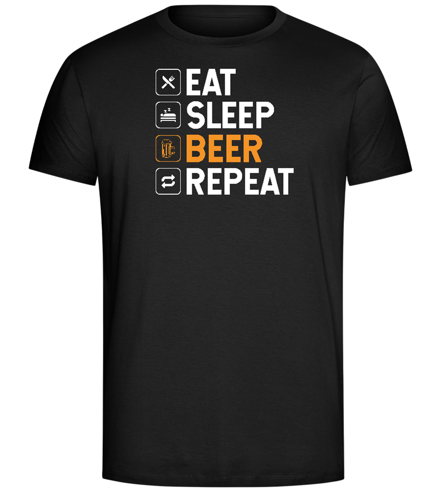 Beer Repeat Design - Comfort Unisex T-Shirt_DEEP BLACK_front