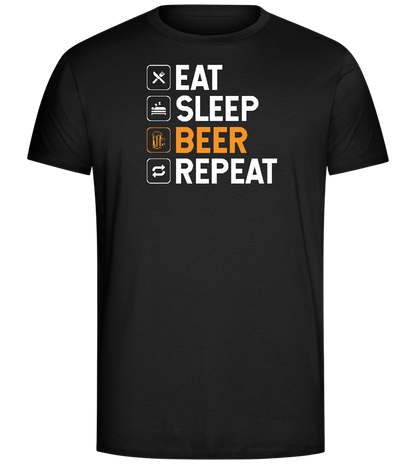 Beer Repeat Design - Comfort Unisex T-Shirt_DEEP BLACK_front