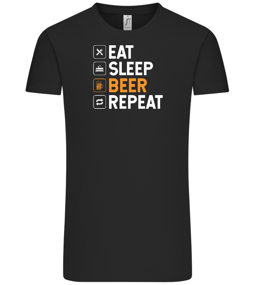 Beer Repeat Design - Comfort Unisex T-Shirt_DEEP BLACK_front