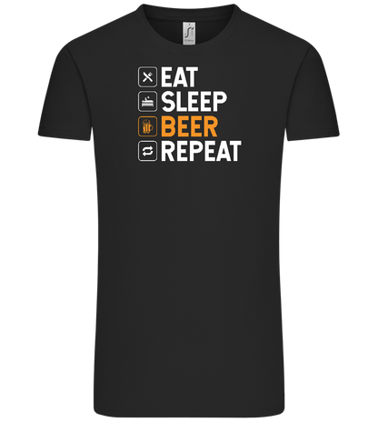 Beer Repeat Design - Comfort Unisex T-Shirt_DEEP BLACK_front