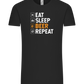 Beer Repeat Design - Comfort Unisex T-Shirt_DEEP BLACK_front