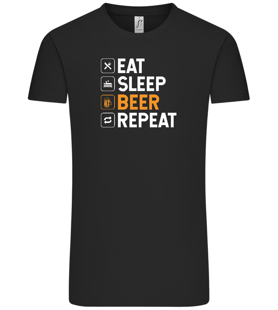 Beer Repeat Design - Comfort Unisex T-Shirt_DEEP BLACK_front