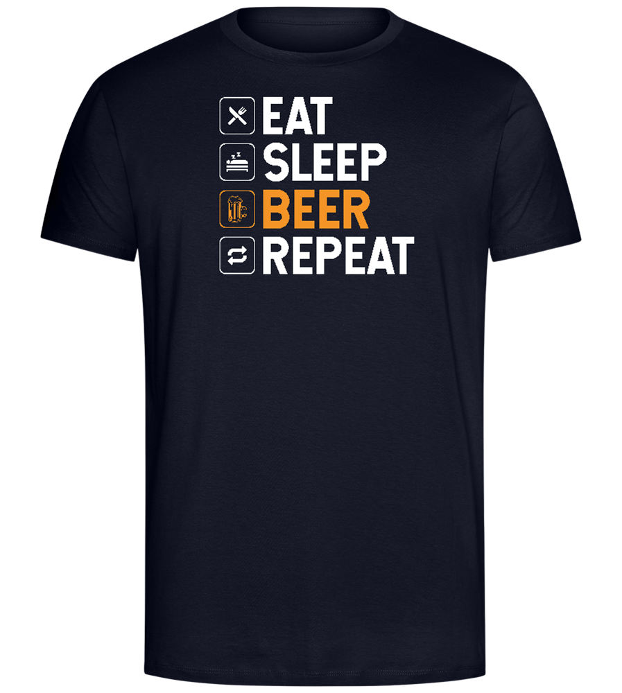 Beer Repeat Design - Comfort Unisex T-Shirt_FRENCH NAVY_front