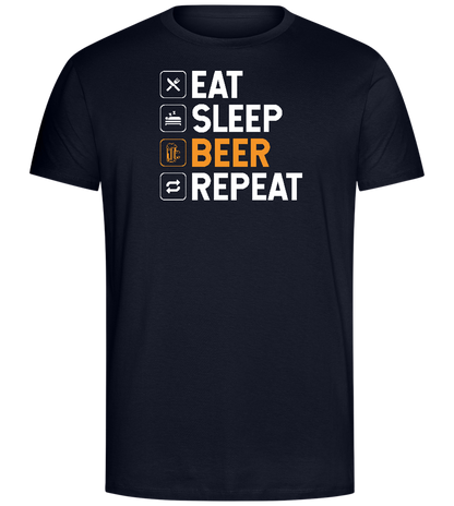 Beer Repeat Design - Comfort Unisex T-Shirt_FRENCH NAVY_front