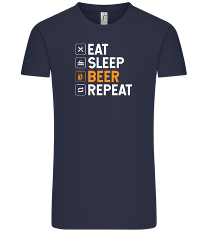 Beer Repeat Design - Comfort Unisex T-Shirt_FRENCH NAVY_front