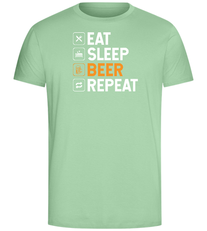 Beer Repeat Design - Comfort Unisex T-Shirt_ICE GREEN_front