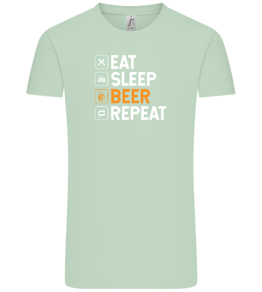 Beer Repeat Design - Comfort Unisex T-Shirt_ICE GREEN_front