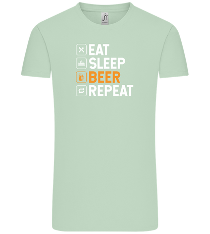 Beer Repeat Design - Comfort Unisex T-Shirt_ICE GREEN_front