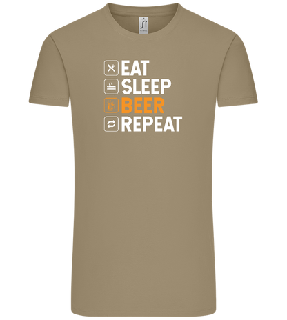 Beer Repeat Design - Comfort Unisex T-Shirt_KHAKI_front