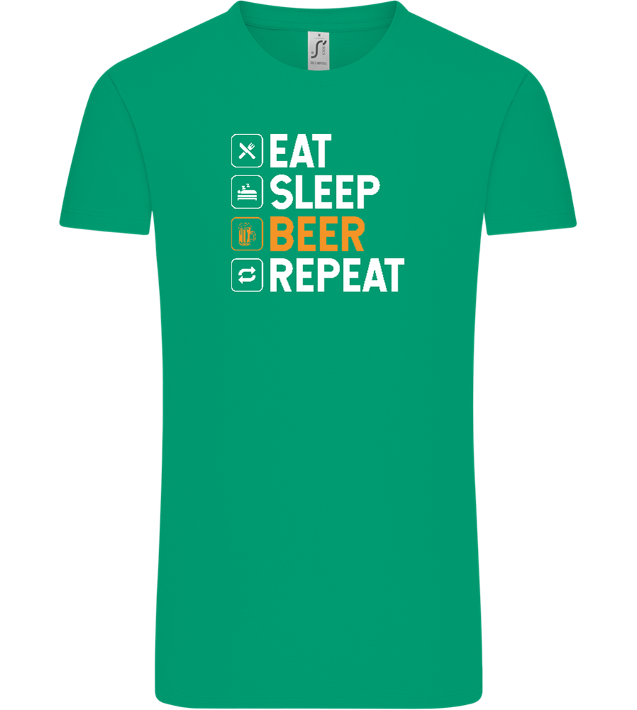 Beer Repeat Design - Comfort Unisex T-Shirt_SPRING GREEN_front