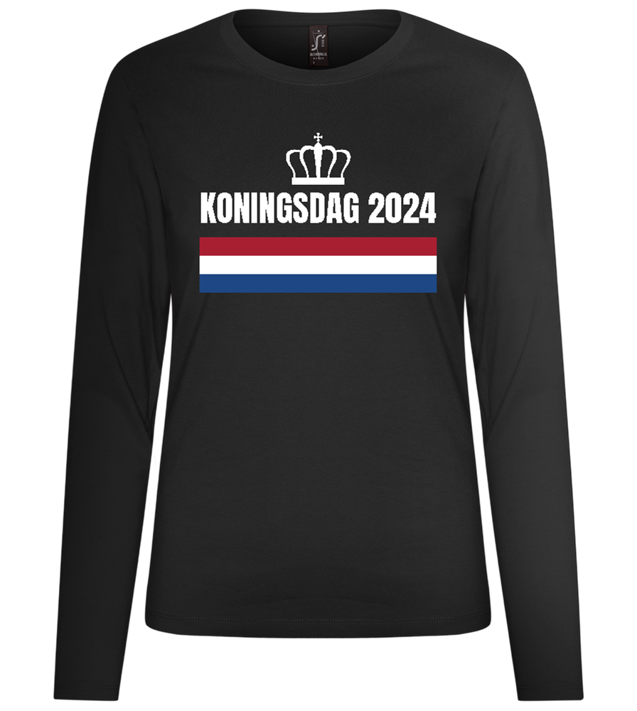 Kingsday Flag Design - Premium Women´s long sleeve t-shirt_DEEP BLACK_front