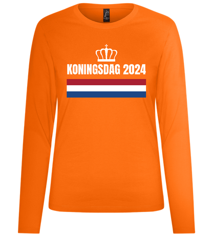 Kingsday Flag Design - Premium Women´s long sleeve t-shirt_ORANGE_front