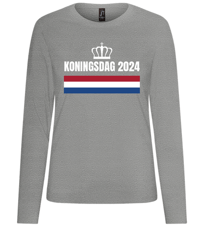 Kingsday Flag Design - Premium Women´s long sleeve t-shirt_ORION GREY_front