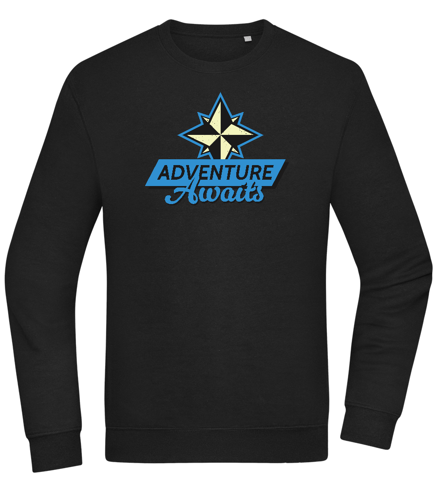 Adventure Awaits Design - Comfort Essential Unisex Sweater_BLACK_front