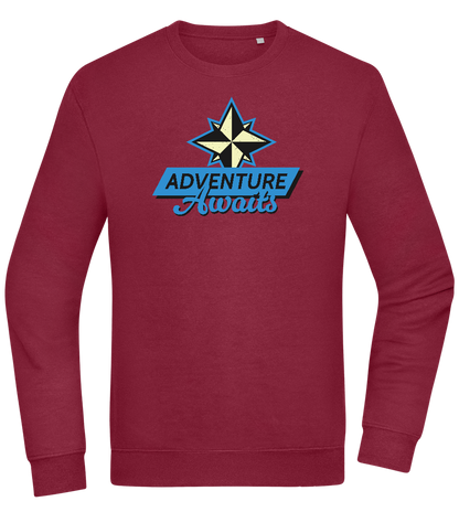 Adventure Awaits Design - Comfort Essential Unisex Sweater_BORDEAUX_front