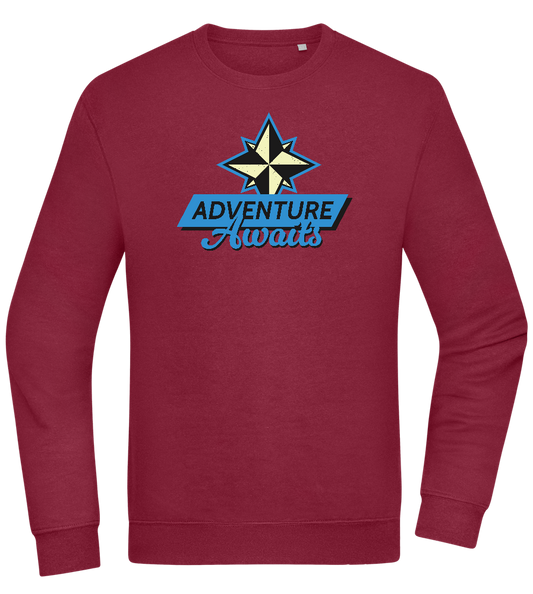 Adventure Awaits Design - Comfort Essential Unisex Sweater_BORDEAUX_front