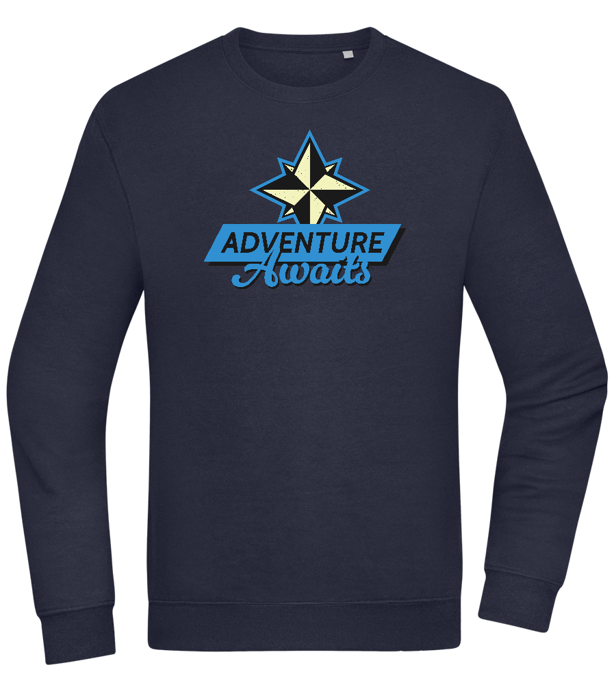 Adventure Awaits Design - Comfort Essential Unisex Sweater_FRENCH NAVY_front