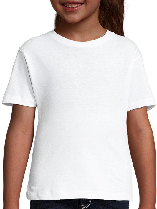 Camiseta blanco niña personalizada manga corta