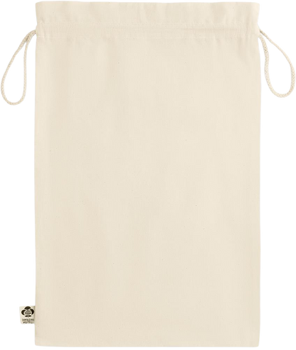 Zodiac Libra Design - Essential large organic drawcord gift bag_BEIGE_back