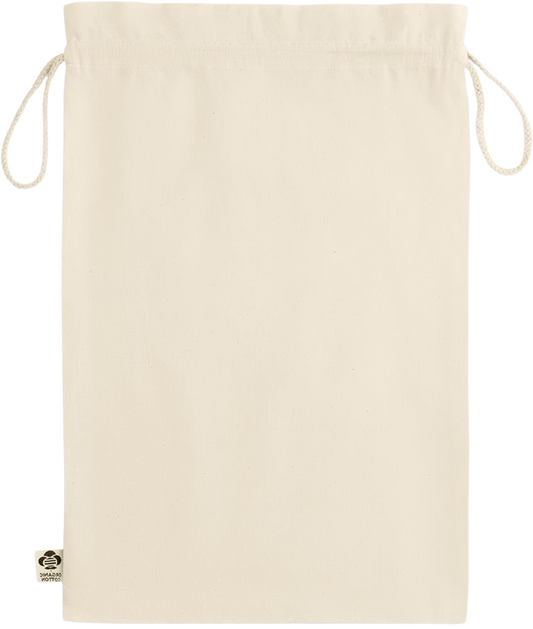 Zodiac Libra Design - Essential large organic drawcord gift bag_BEIGE_back