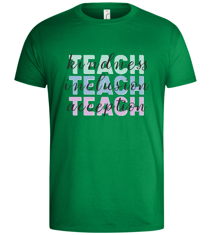 Kindness Inclusion Acception Design - Basic men's t-shirt_MEADOW GREEN_front