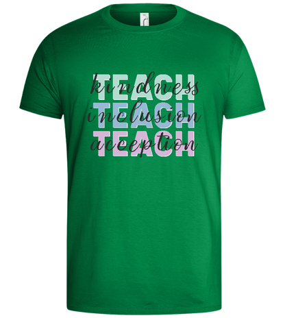 Kindness Inclusion Acception Design - Basic men's t-shirt_MEADOW GREEN_front