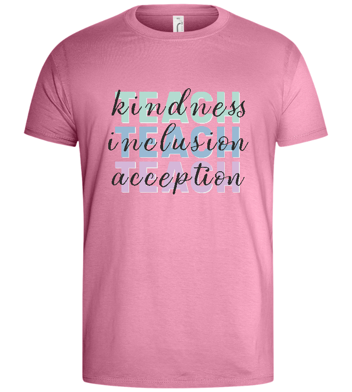 Kindness Inclusion Acception Design - Basic men's t-shirt_PINK ORCHID_front