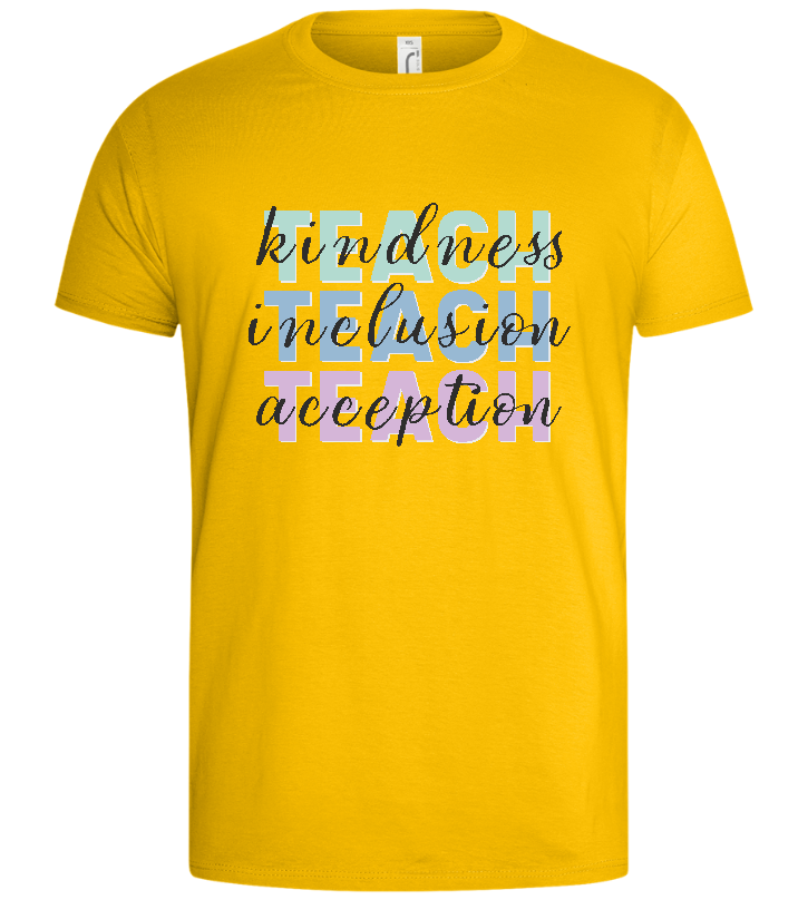 Kindness Inclusion Acception Design - Basic men's t-shirt_YELLOW_front