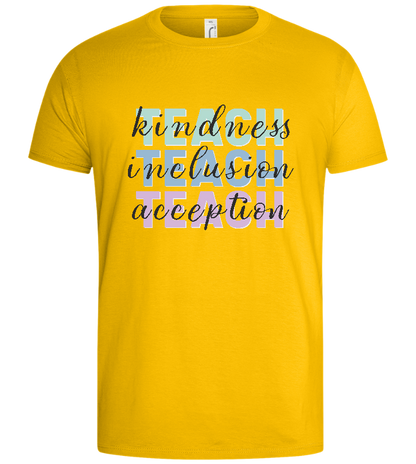 Kindness Inclusion Acception Design - Basic men's t-shirt_YELLOW_front