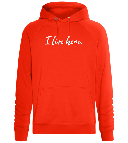 I Live Here Design - Comfort unisex hoodie_BURNT ORANGE_front