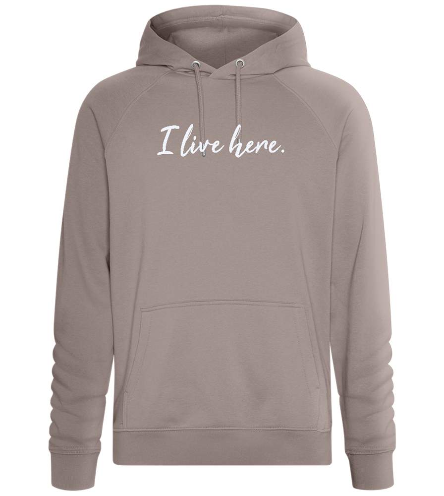 I Live Here Design - Comfort unisex hoodie_CHARCOAL CHIN_front