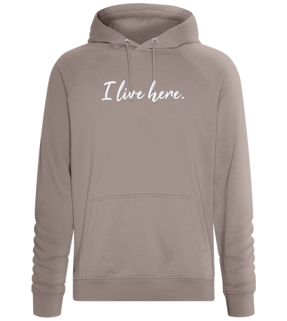 I Live Here Design - Comfort unisex hoodie_CHARCOAL CHIN_front