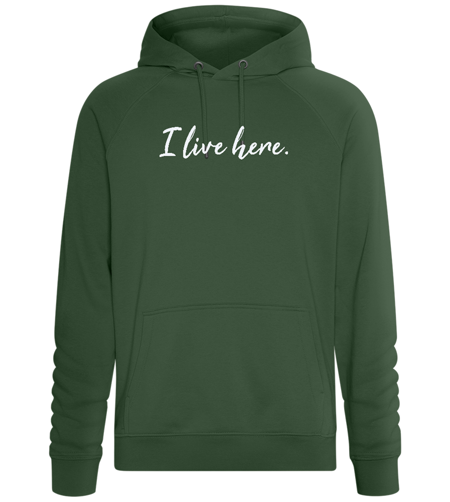 I Live Here Design - Comfort unisex hoodie_GREEN BOTTLE_front