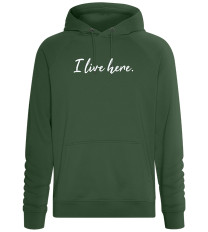 I Live Here Design - Comfort unisex hoodie_GREEN BOTTLE_front