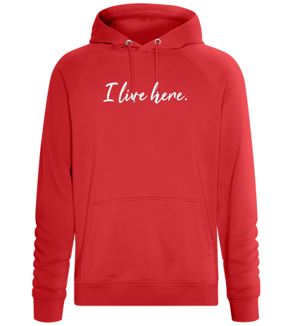 I Live Here Design - Comfort unisex hoodie_RED_front