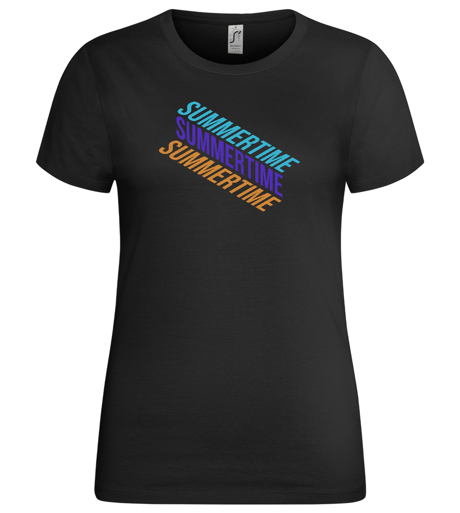 Summertime Design - Premium women's t-shirt_DEEP BLACK_front