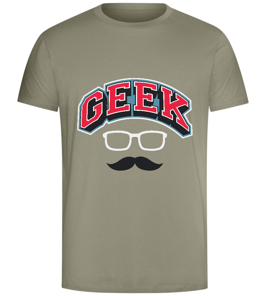 Geek Mustache Design - Comfort Unisex T-Shirt_KHAKI_front