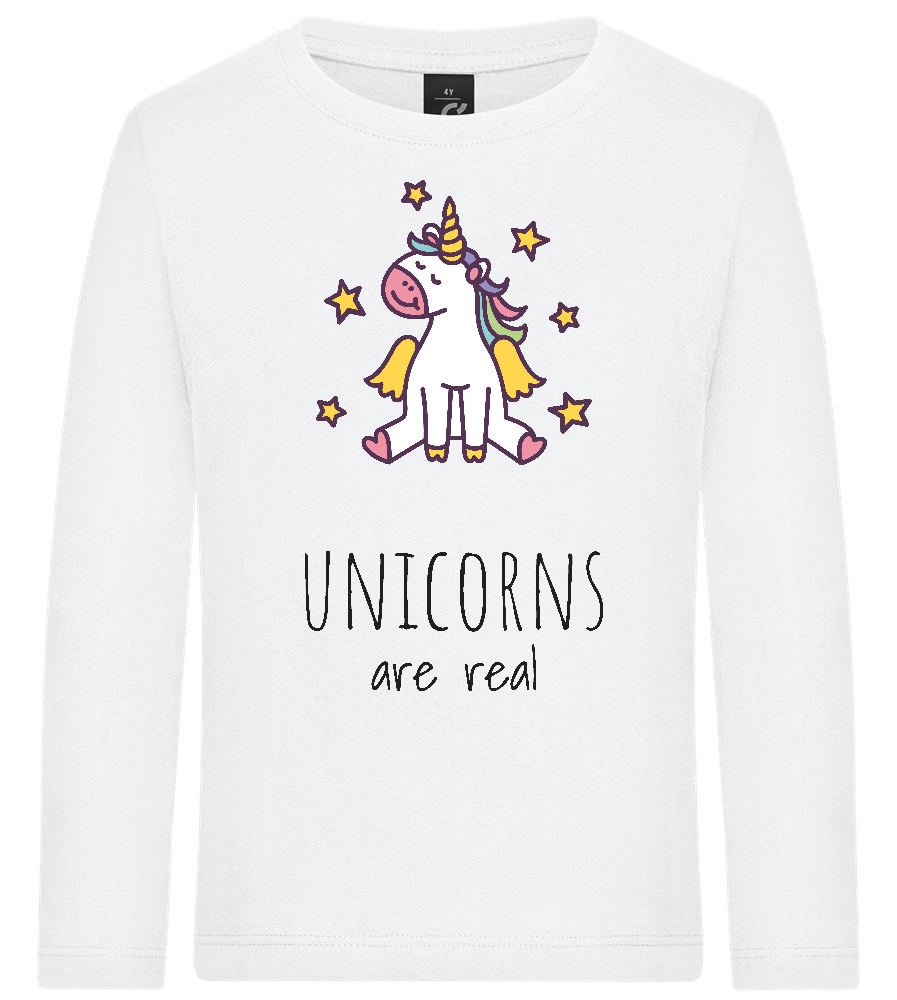 Unicorns Are Real Design - Premium kids long sleeve t-shirt_WHITE_front
