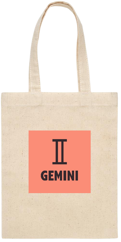 Zodiac Gemini Design - Essential small colored handle gift bag_BEIGE_front