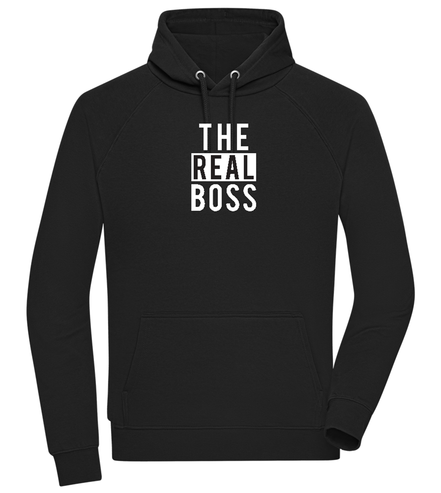 The Real Boss Design - Comfort unisex hoodie_BLACK_front