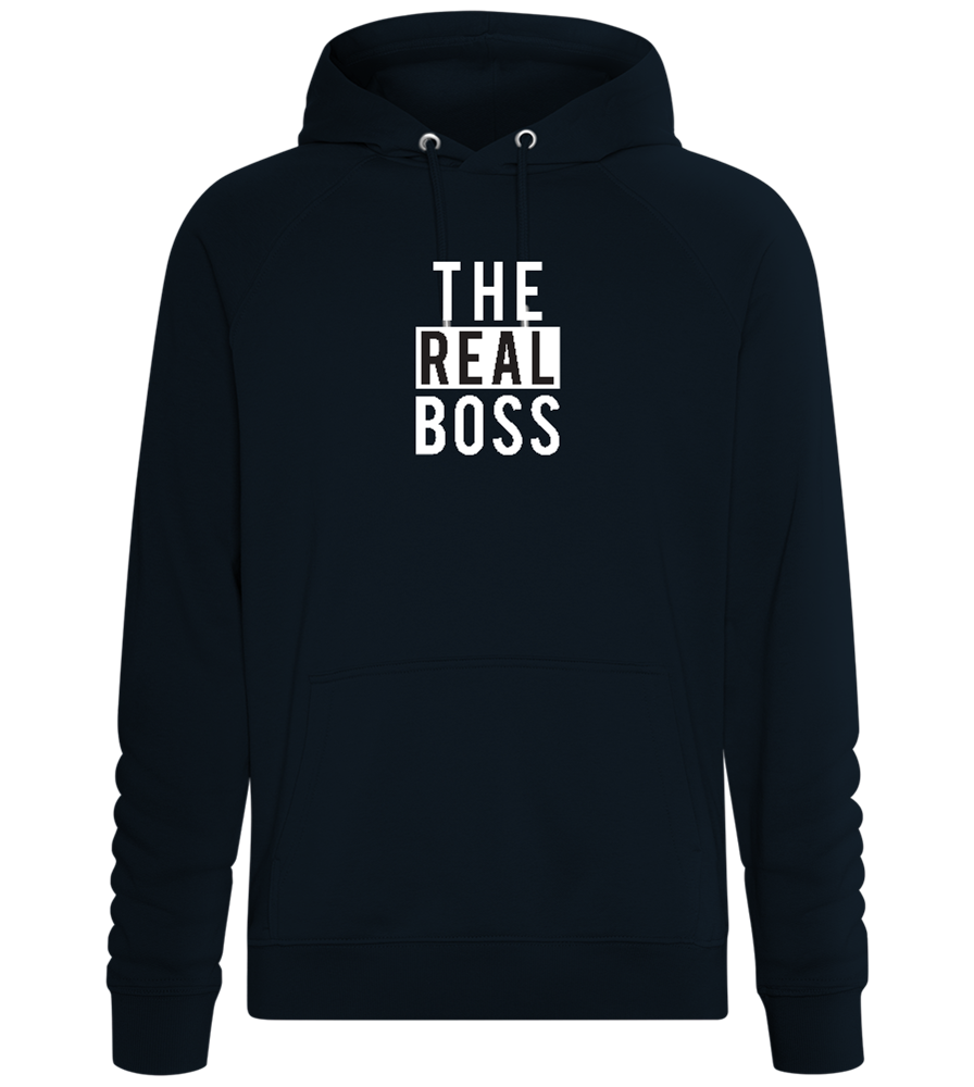 The Real Boss Design - Comfort unisex hoodie_BLACK_front