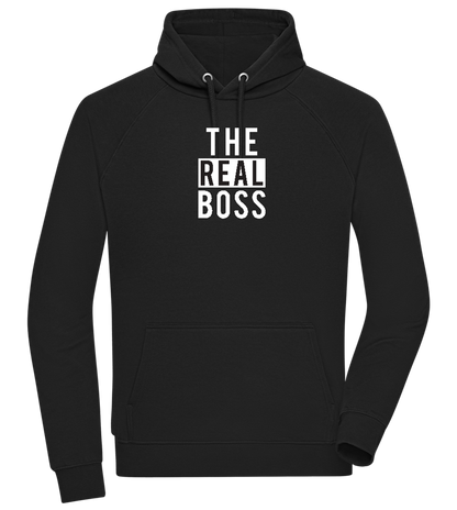 The Real Boss Design - Comfort unisex hoodie_BLACK_front